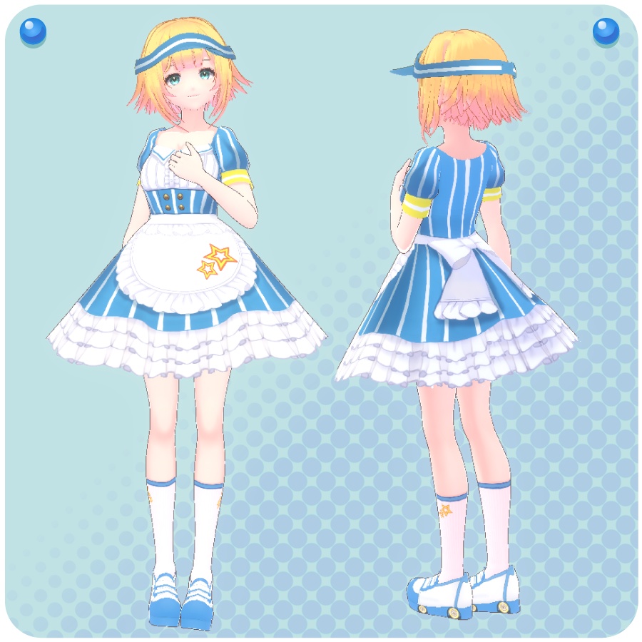 【VRoid用ヘアプリセット】毛先カラー外はねショートヘア(Tip Color Outside Splash Short Hair)