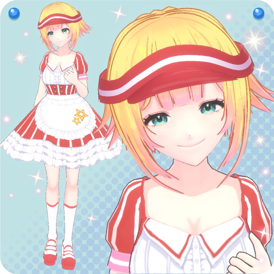 【VRoid用ヘアプリセット】毛先カラー外はねショートヘア(Tip Color Outside Splash Short Hair)