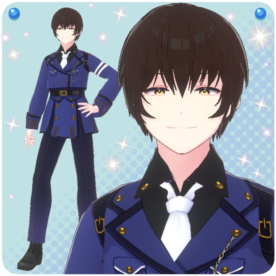 【VRoid用ヘアプリセット】メンズショートヘア(men's short hair)