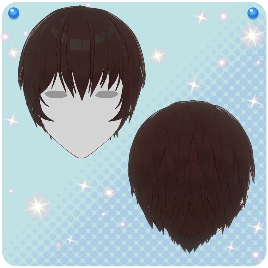 【VRoid用ヘアプリセット】メンズショートヘア(men's short hair)