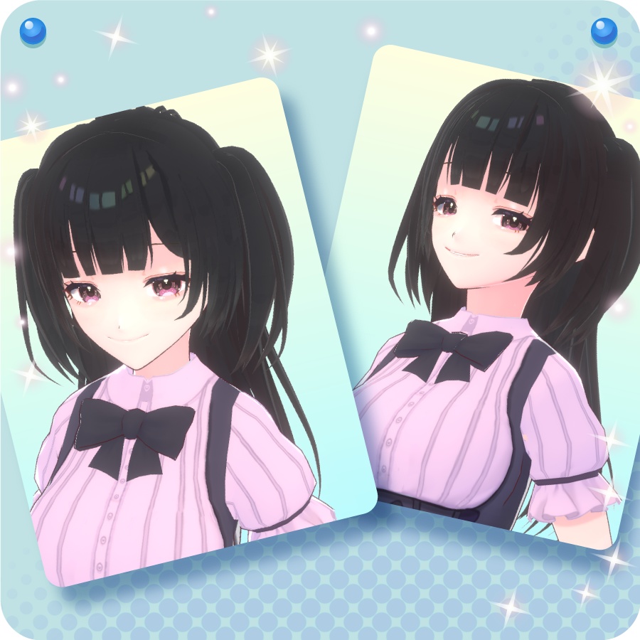 【VRoid用ヘアプリセット】ハーフアップツインテール(half up twin tail)