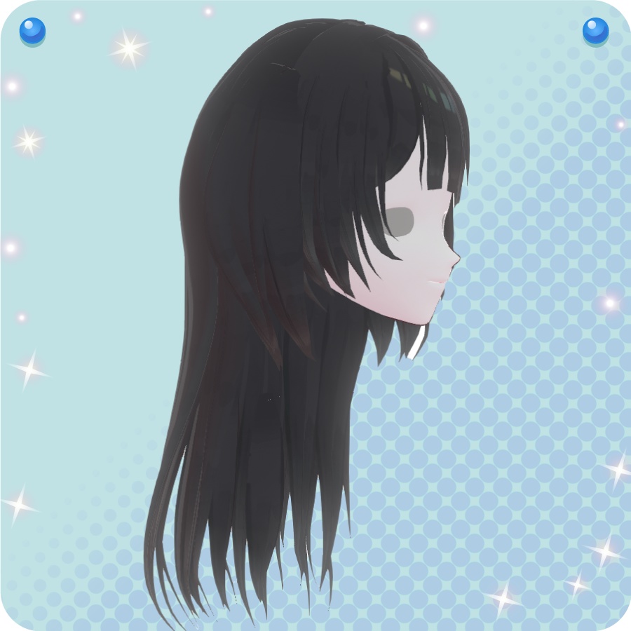 【VRoid用ヘアプリセット】ハーフアップツインテール(half up twin tail)