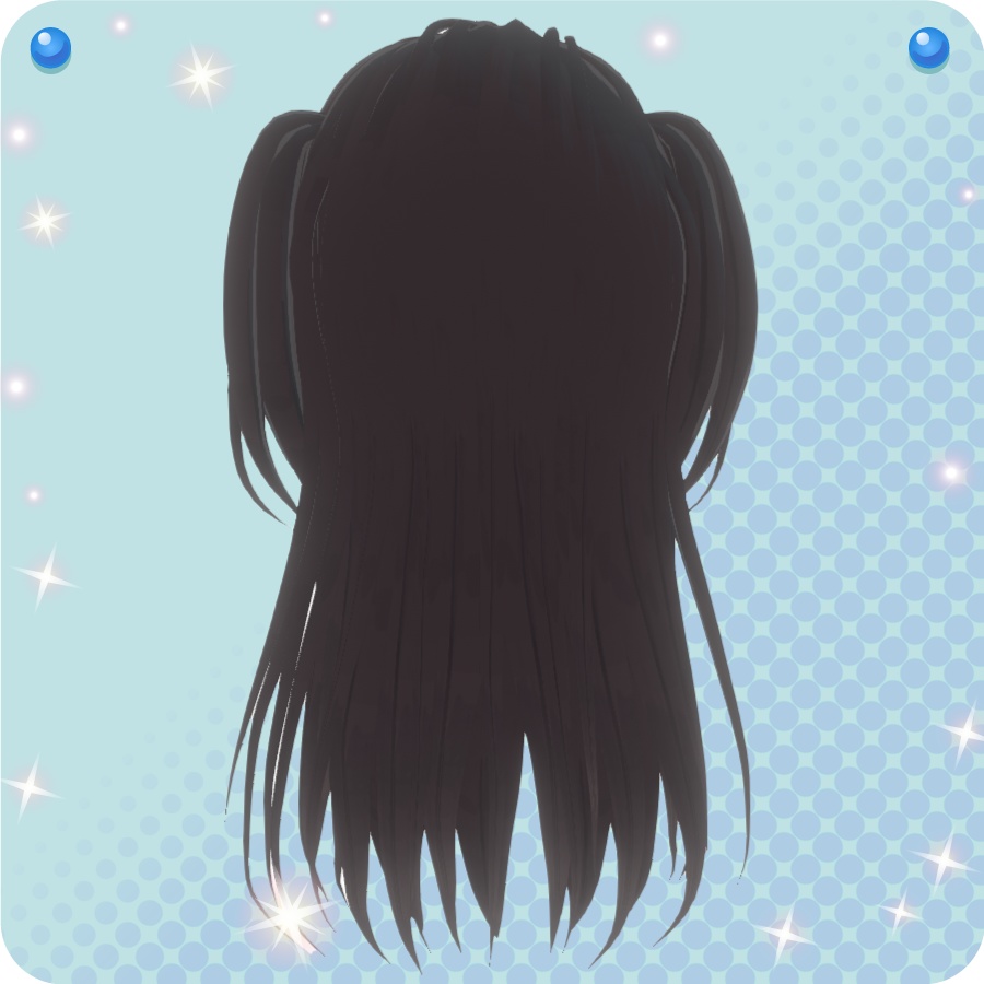 【VRoid用ヘアプリセット】ハーフアップツインテール(half up twin tail)
