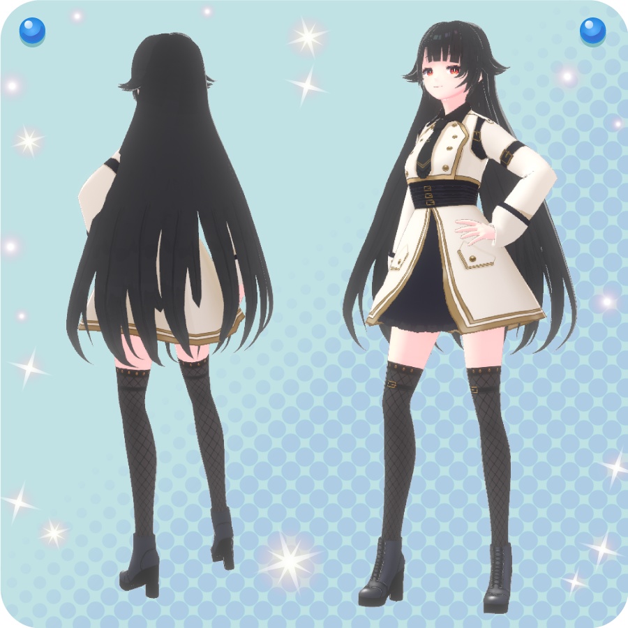 【VroidVRM】ミリタリーワンピース2【Military dress2】