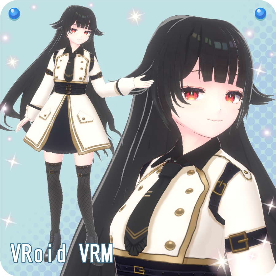 【VroidVRM】ミリタリーワンピース2【Military dress2】