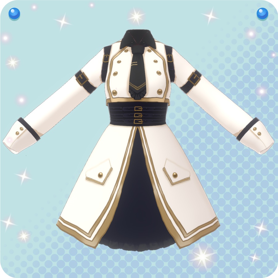 【VRoid用ドレスセット】ミリタリーワンピース2_5色(Militarydressclothes2 5 colors)