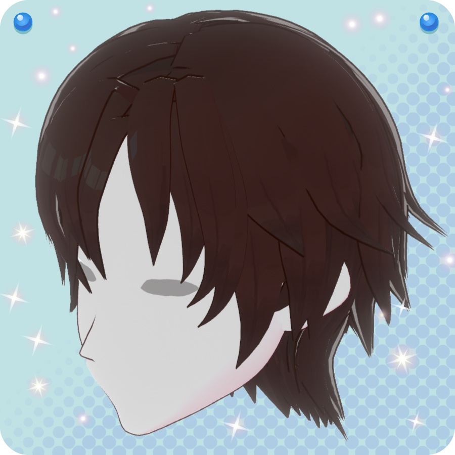 【VRoid用ヘアプリセット】メンズショートヘア2men's short hair2