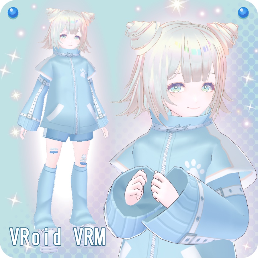 【VroidVRM】猫サブカルジャージガールCat Subculture Jersey Girl