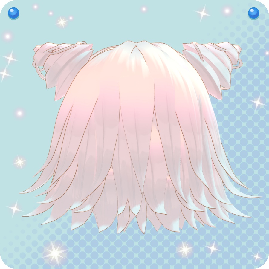 猫耳風お団子ショートヘアshort hair in a bun with cat ears