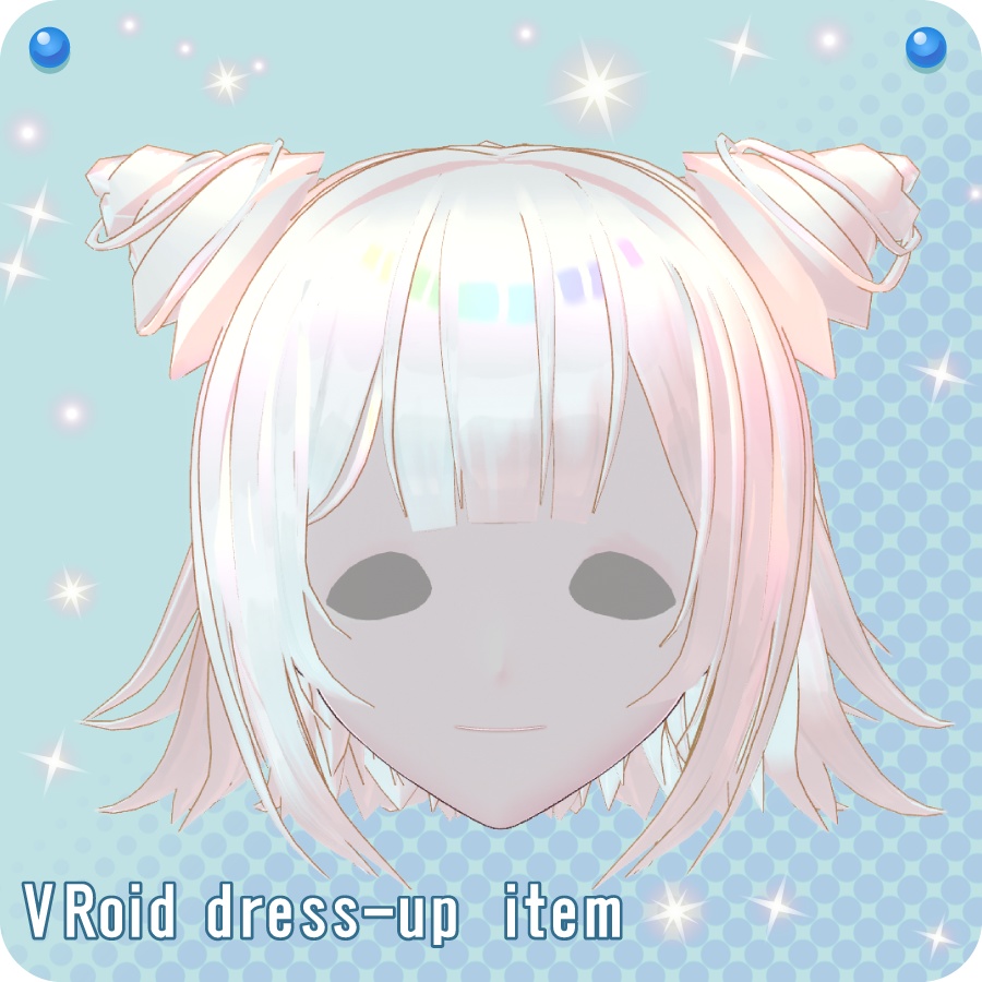 猫耳風お団子ショートヘアshort hair in a bun with cat ears