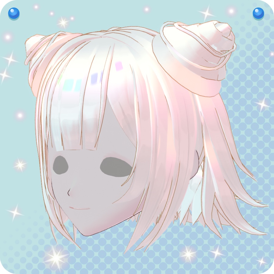 猫耳風お団子ショートヘアshort hair in a bun with cat ears