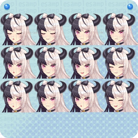 立ち絵素材_白黒悪魔娘character asset devil girl