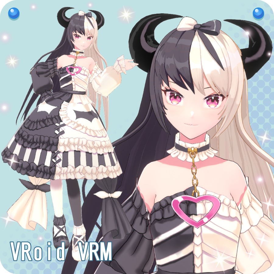 【VroidVRM】白黒悪魔娘ミルフィーユDevil Girl