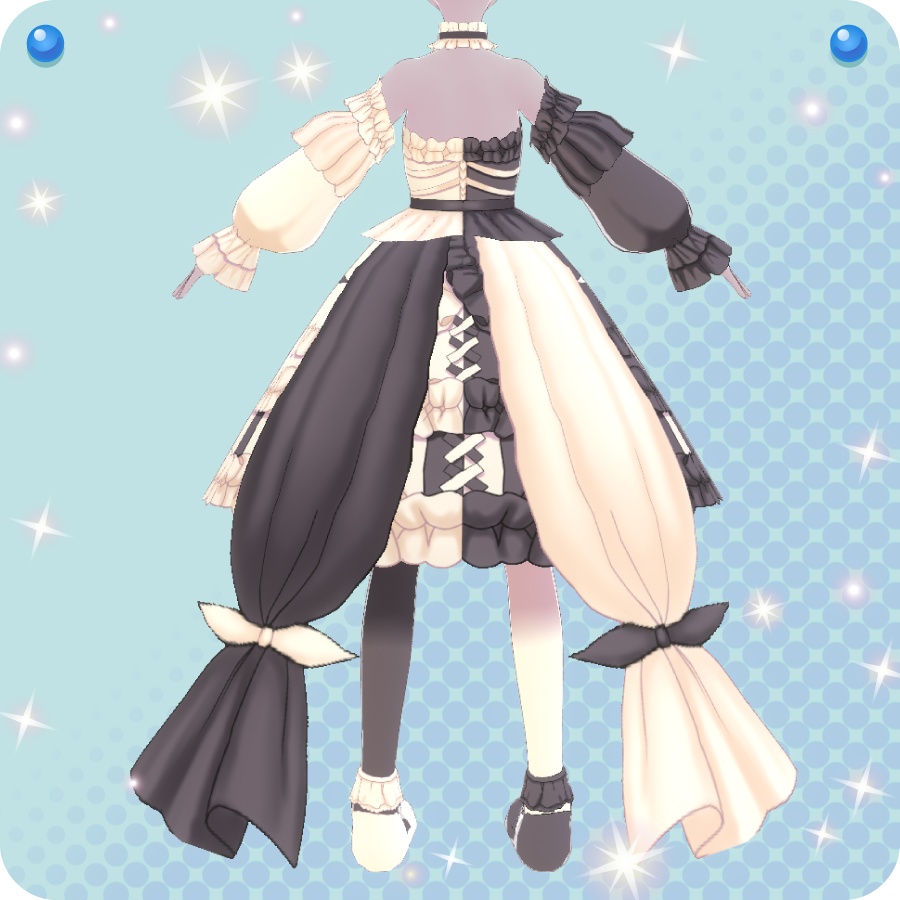 【VRoid用ドレスセット】白黒小悪魔ドレスDevil Dress
