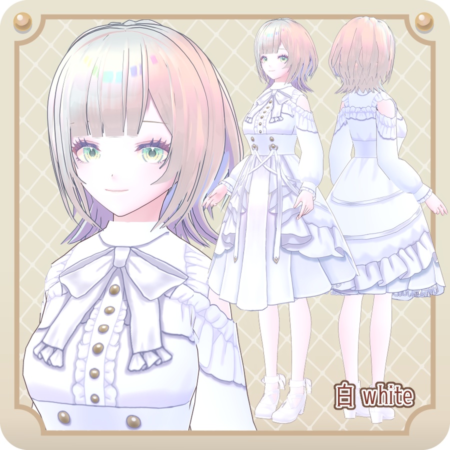 【VroidVRM】ゴシック少女ミルエッタ6色Gothic Girl Miluetta 6 colors