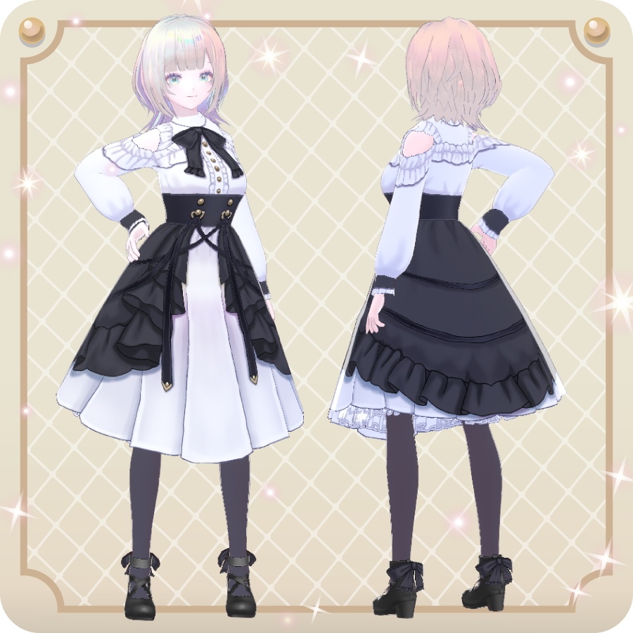 【VroidVRM】ゴシック少女ミルエッタ6色Gothic Girl Miluetta 6 colors