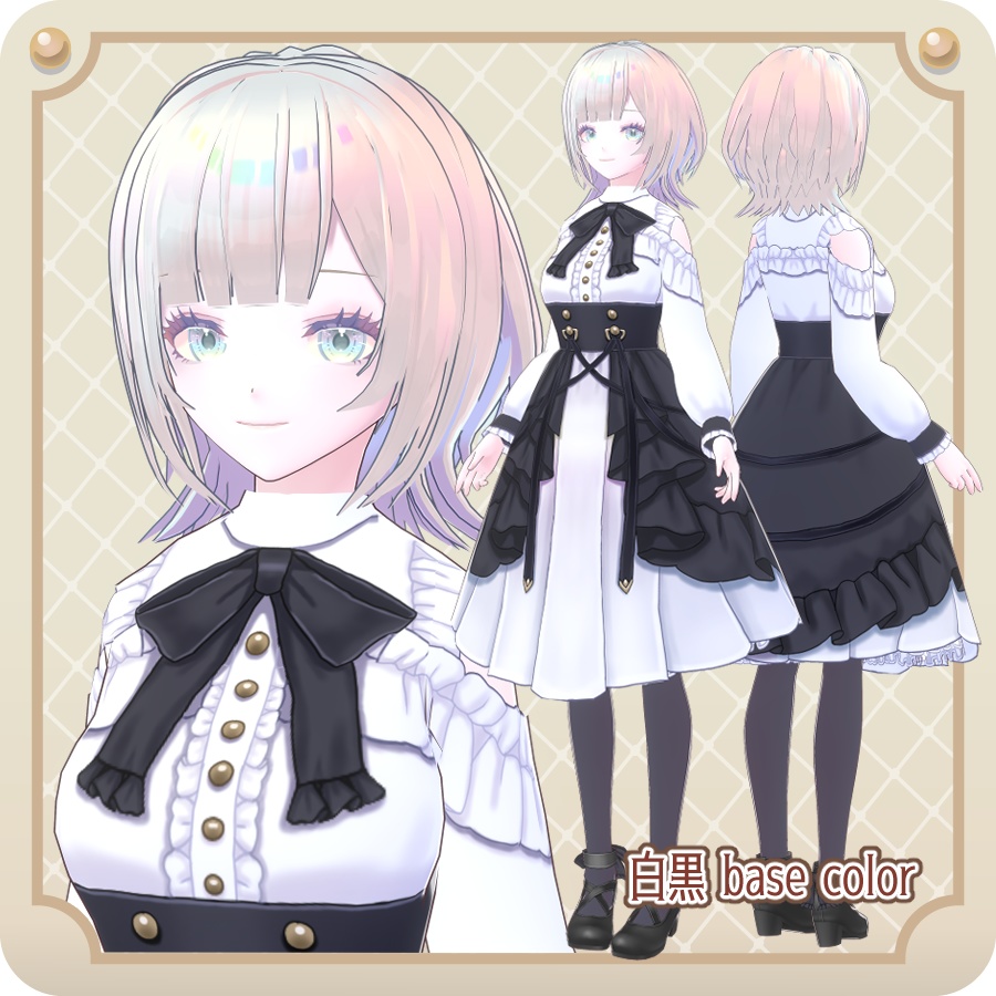 【VroidVRM】ゴシック少女ミルエッタ6色Gothic Girl Miluetta 6 colors
