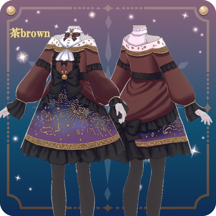 【VRoid用ドレスセット】月兎のロリータ6色Moon Rabbit Lolita 6 colors