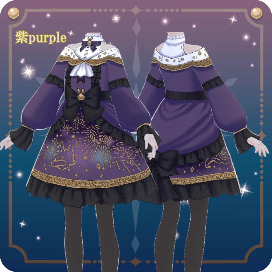 【VRoid用ドレスセット】月兎のロリータ6色Moon Rabbit Lolita 6 colors