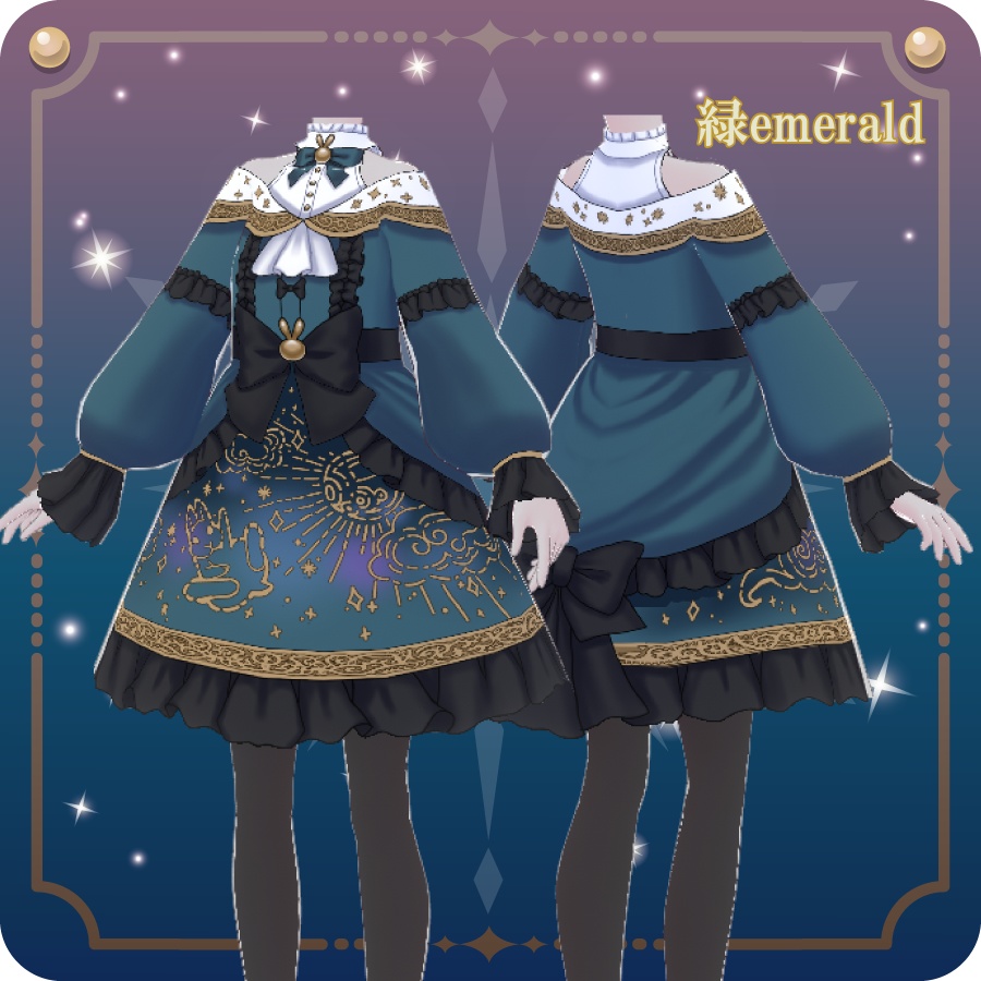 【VRoid用ドレスセット】月兎のロリータ6色Moon Rabbit Lolita 6 colors