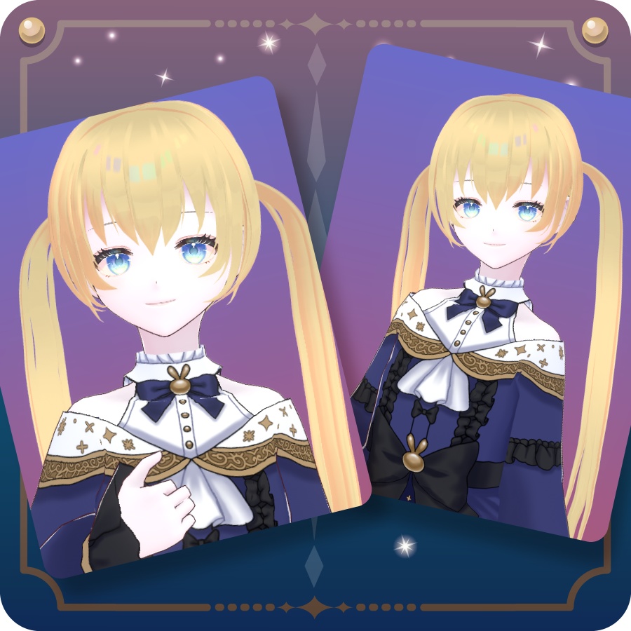 【VRoid用ヘアプリセット】ストレートツインテール6色Straight twin tail 6 colors