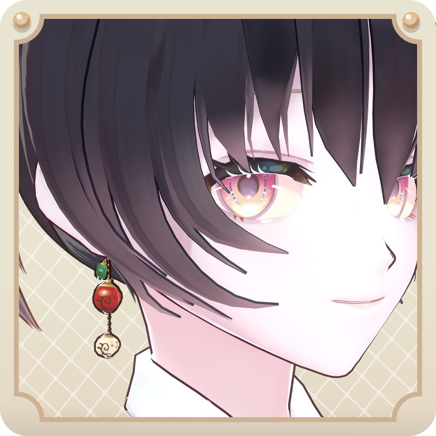 【vroid】揺れるオーナメントピアス5色+簡単カラー変更データ Swinging Ornament Earrings in 5 Colors + Easy Color Change Data