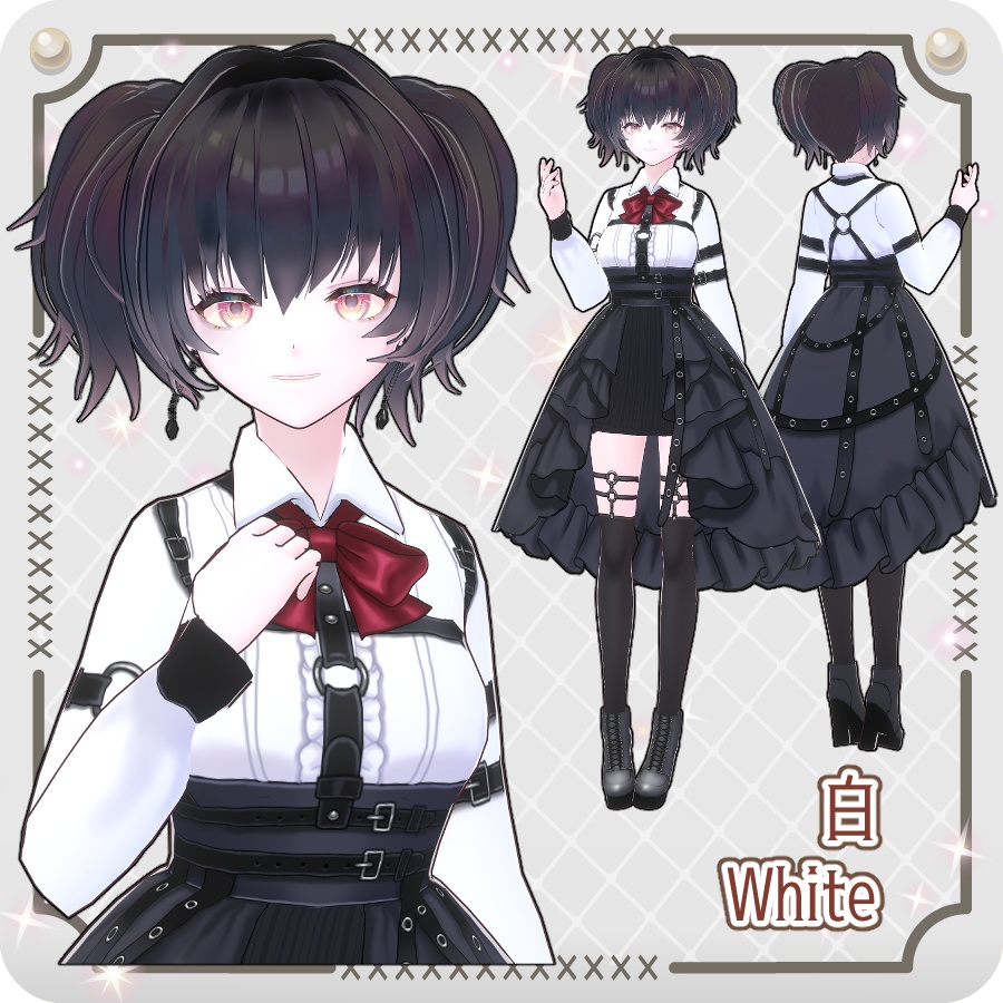 【vroidVRMキャラモデル】エリリカ(6色)Eririka (6 colors)