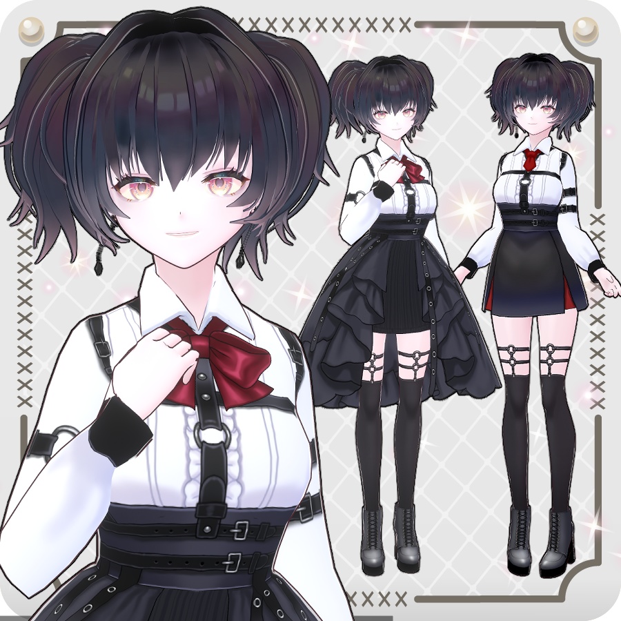 【vroidVRMキャラモデル】エリリカ(6色)Eririka (6 colors)