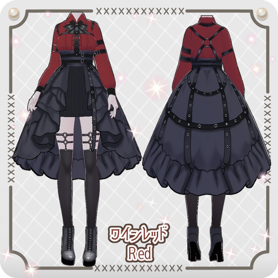 【VRoid Dress Set】ベルトドレス6色Belt Dress in 6 Colors