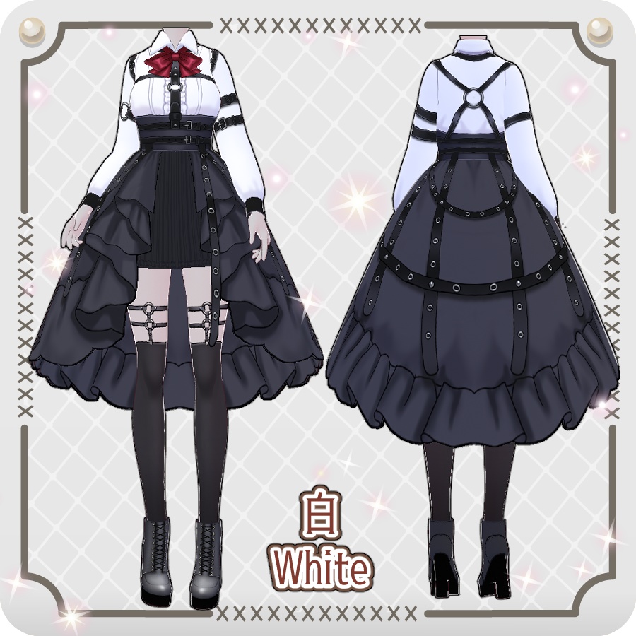 【VRoid Dress Set】ベルトドレス6色Belt Dress in 6 Colors