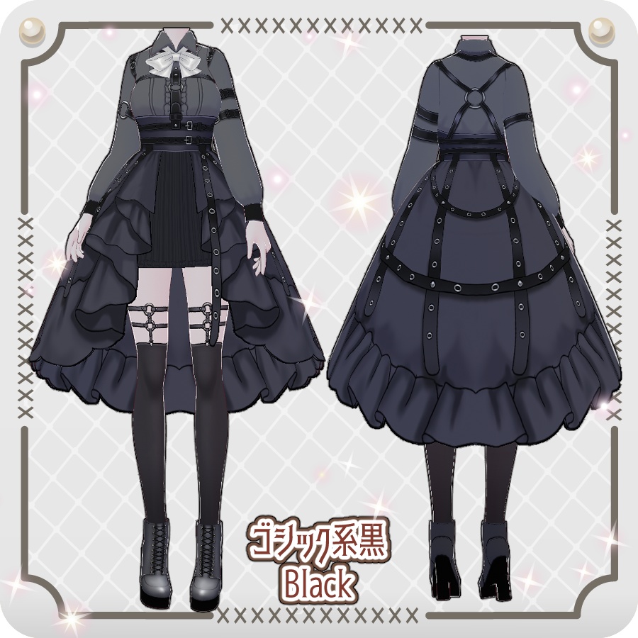 【VRoid Dress Set】ベルトドレス6色Belt Dress in 6 Colors
