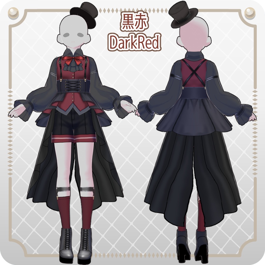 【VRoid Dress Set】皇子系ロリィタベストパンツ12色Prince-Style Lolita Vest Pants in 12 Colors