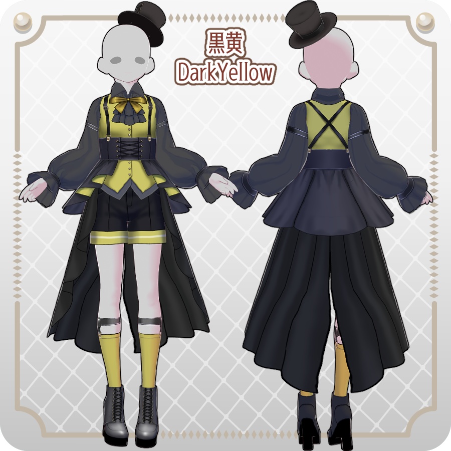 【VRoid Dress Set】皇子系ロリィタベストパンツ12色Prince-Style Lolita Vest Pants in 12 Colors