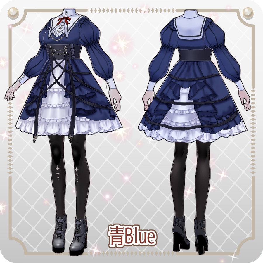 【VRoid Dress Set】クロスゴシックロリィタ6色Cross Gothic Lolita 6 Colors