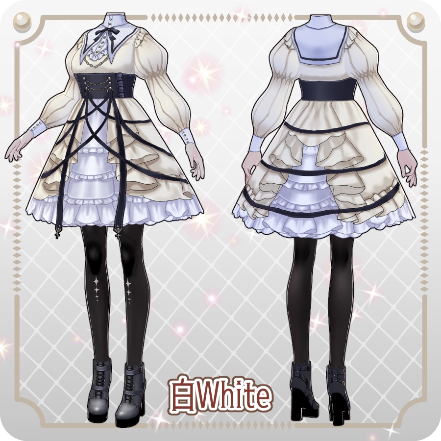 【VRoid Dress Set】クロスゴシックロリィタ6色Cross Gothic Lolita 6 Colors