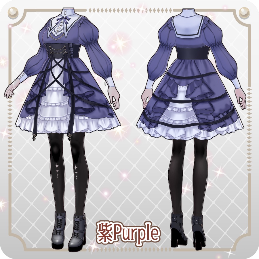 【VRoid Dress Set】クロスゴシックロリィタ6色Cross Gothic Lolita 6 Colors