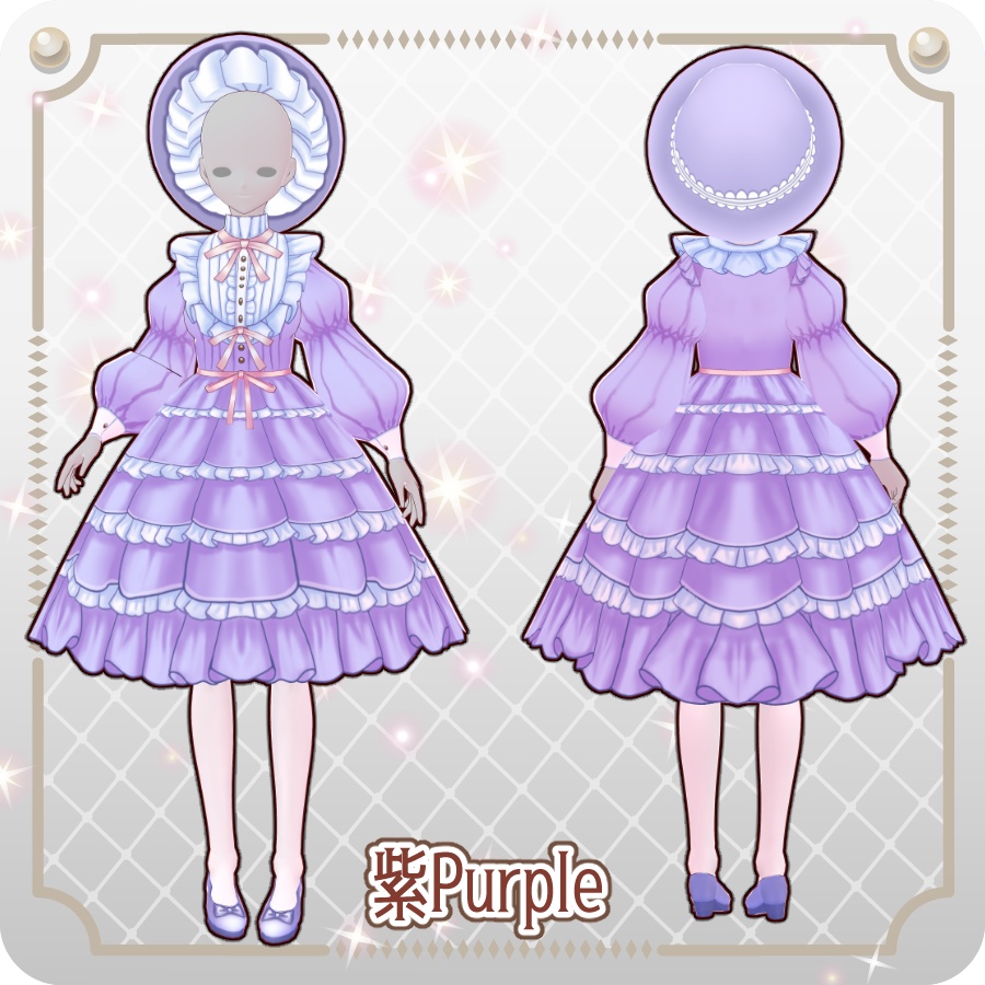 【VRoid Dress Set】ドールドレス ライトカラー8色Doll Dress Light Colors 8 Colors