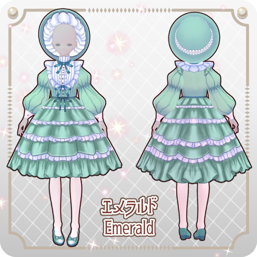 【VRoid Dress Set】ドールドレス ライトカラー8色Doll Dress Light Colors 8 Colors
