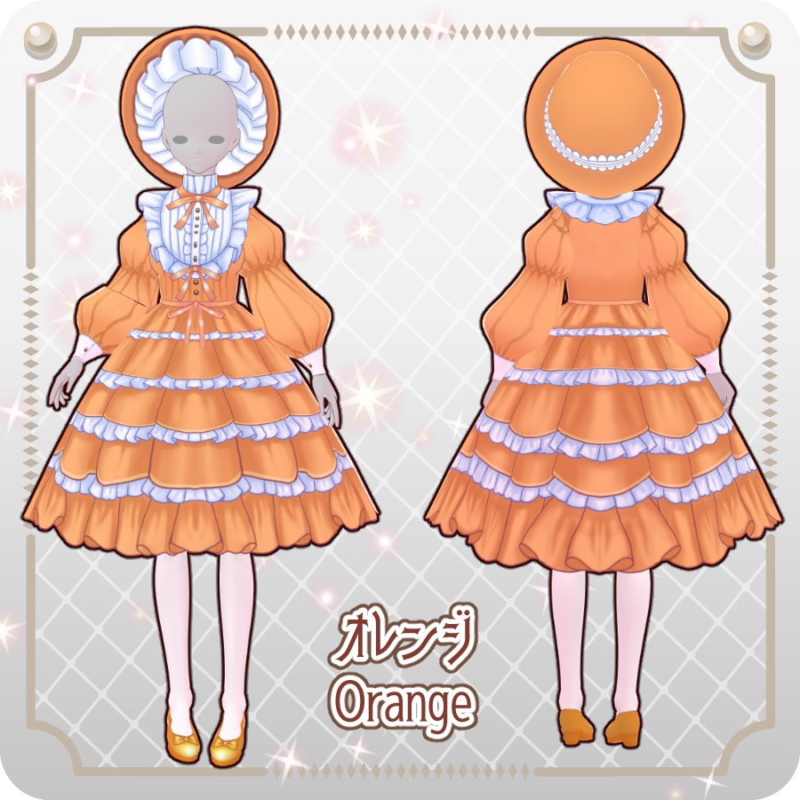 【VRoid Dress Set】ドールドレス ライトカラー8色Doll Dress Light Colors 8 Colors