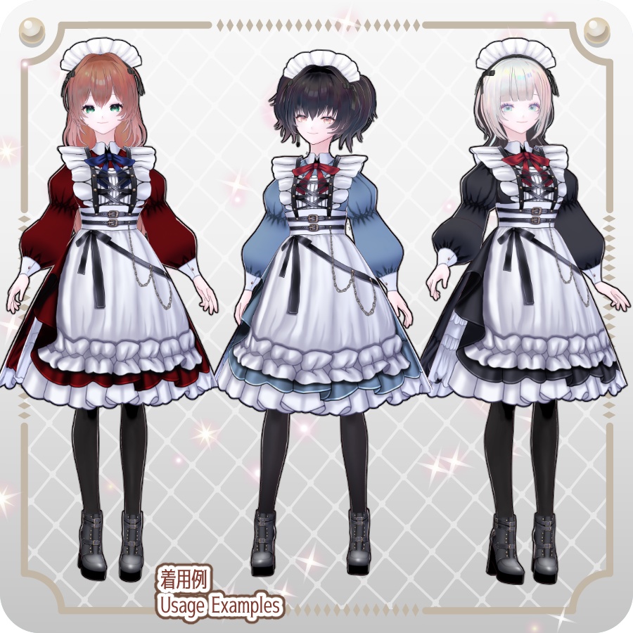 【VRoid Dress Set】タクティカルメイド6色Tactical Maid 6 Colors