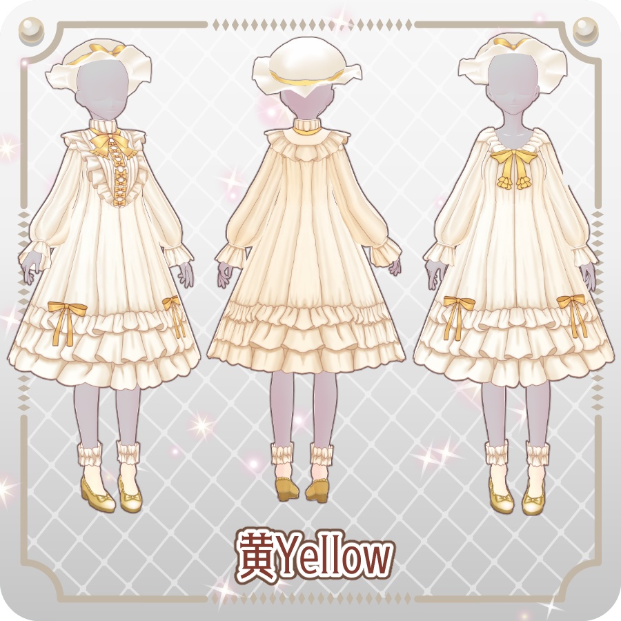 【VRoid Dress Set】フリルネグリジェ6色Frill Negligee in 6 Colors