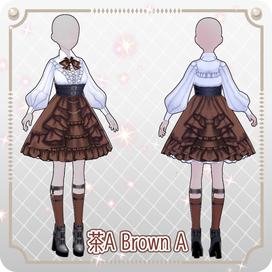 【VRoid Dress Set】フリルゴシックロリィタ12色Frill Gothic Lolita 12 Colors