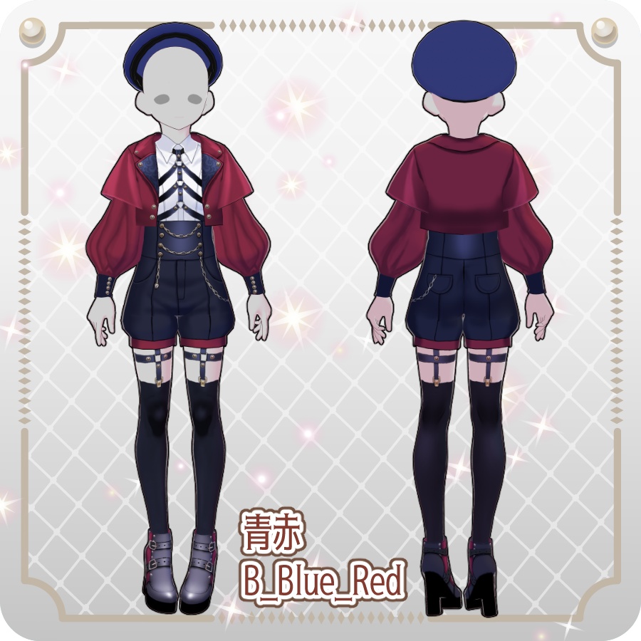 【VRoid Dress Set】皇子系ロリィタコートパンツ12色Prince-Style Lolita Coat Pants in 12 Colors