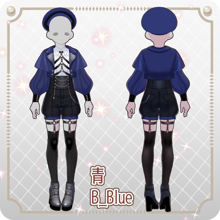 【VRoid Dress Set】皇子系ロリィタコートパンツ12色Prince-Style Lolita Coat Pants in 12 Colors