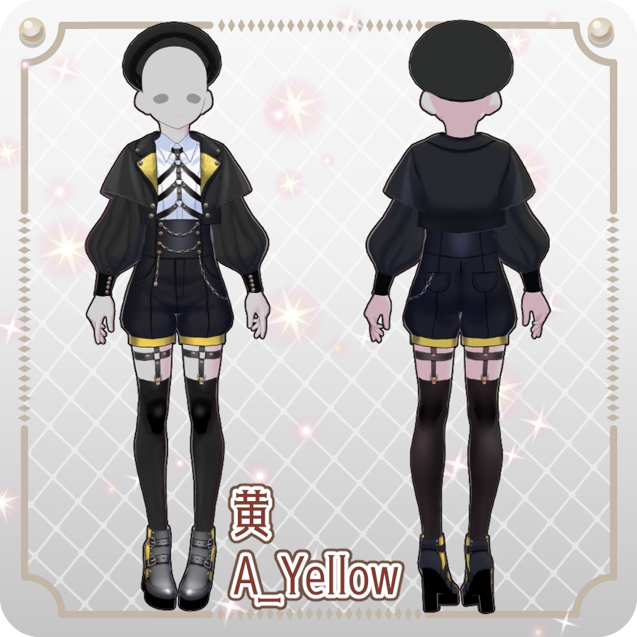 【VRoid Dress Set】皇子系ロリィタコートパンツ12色Prince-Style Lolita Coat Pants in 12 Colors
