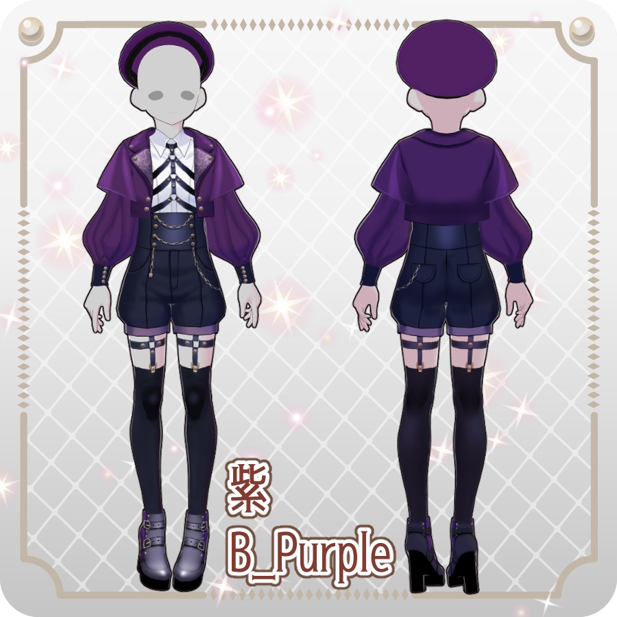【VRoid Dress Set】皇子系ロリィタコートパンツ12色Prince-Style Lolita Coat Pants in 12 Colors