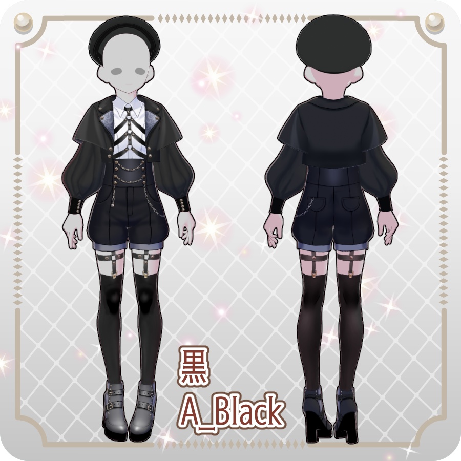 【VRoid Dress Set】皇子系ロリィタコートパンツ12色Prince-Style Lolita Coat Pants in 12 Colors