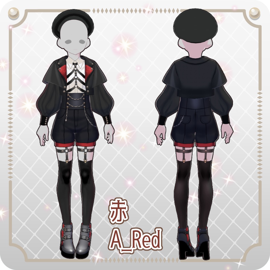 【VRoid Dress Set】皇子系ロリィタコートパンツ12色Prince-Style Lolita Coat Pants in 12 Colors