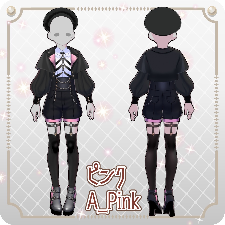 【VRoid Dress Set】皇子系ロリィタコートパンツ12色Prince-Style Lolita Coat Pants in 12 Colors
