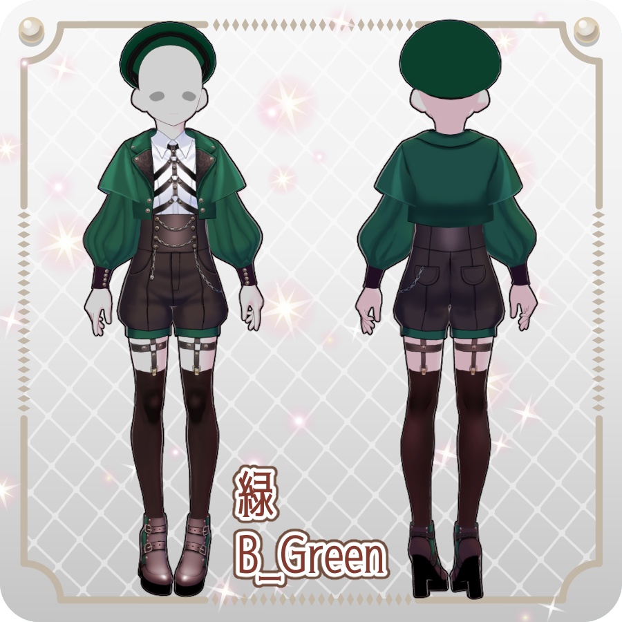 【VRoid Dress Set】皇子系ロリィタコートパンツ12色Prince-Style Lolita Coat Pants in 12 Colors